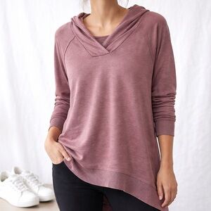 Sonoma Women’s Mauve Lightweight Hoodie Hi Low Hem Soft Casual Athleisure L
